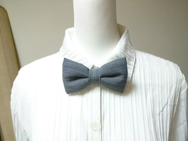 素色 灰 手工立體蝴蝶結領結 bow tie *SK*