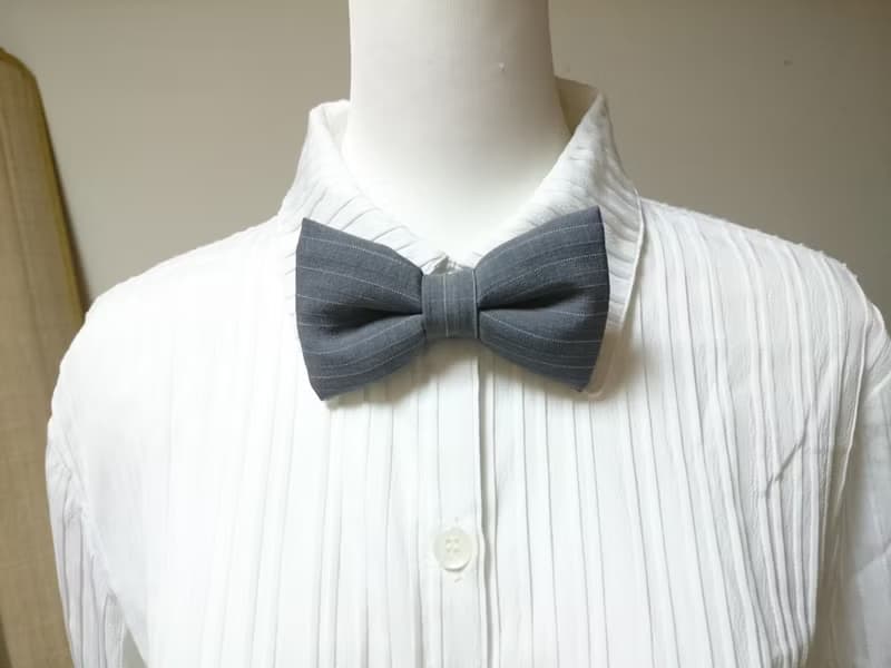 素色 灰 手工立體蝴蝶結領結 bow tie *SK*