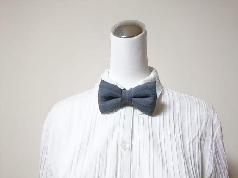 素色 灰 手工立體蝴蝶結領結 bow tie *SK*