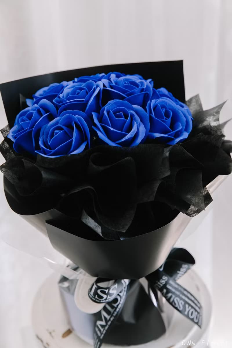 藍玫瑰花束/香皂花花束/生日花束/情人節花束/告白花束/永生花束