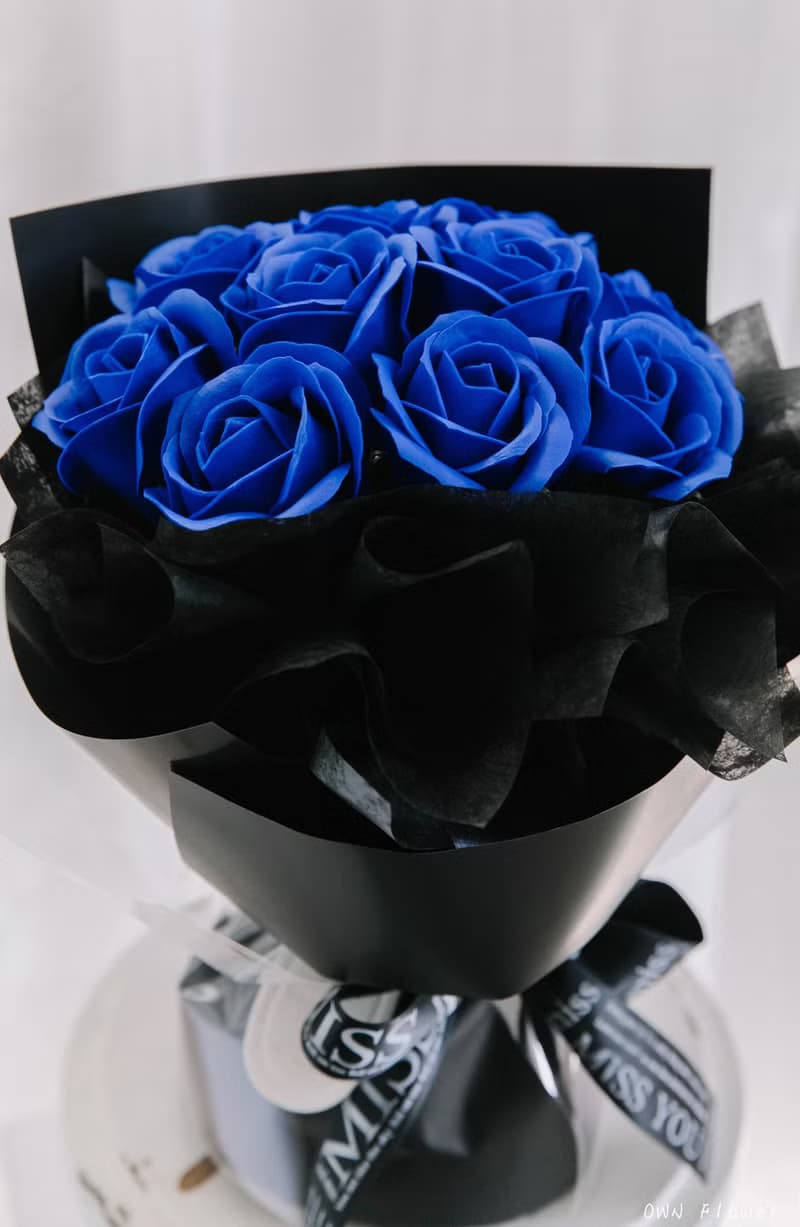 藍玫瑰花束/香皂花花束/生日花束/情人節花束/告白花束/永生花束