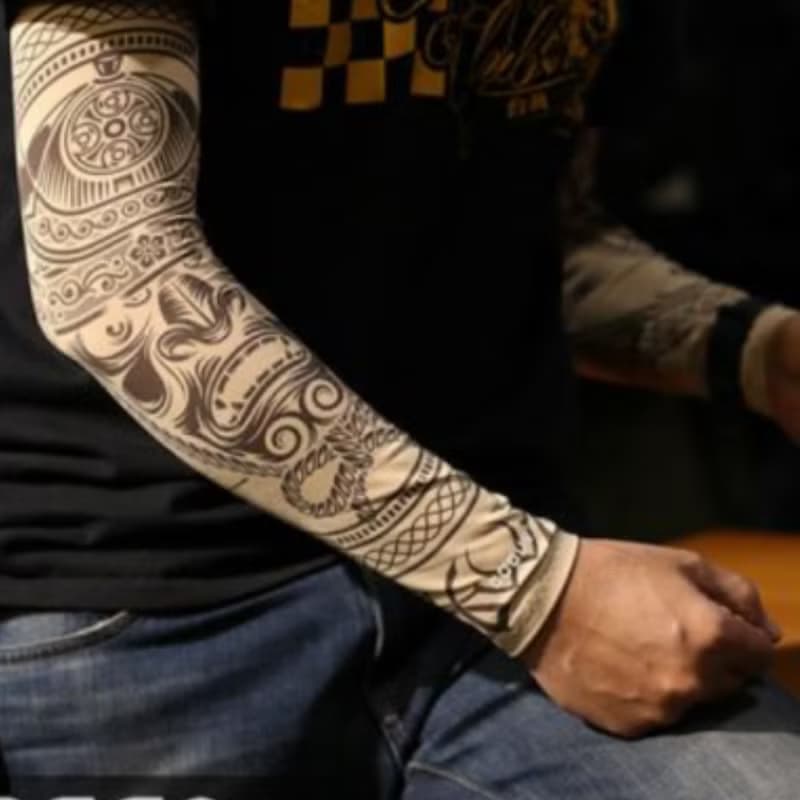 【MEGA COOUV】 防曬涼感圖騰袖套-刺青款-不分尺寸-一雙2入