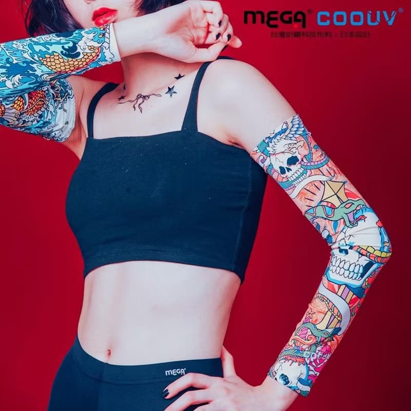 【MEGA COOUV】 防曬涼感圖騰袖套-刺青款-不分尺寸-一雙2入