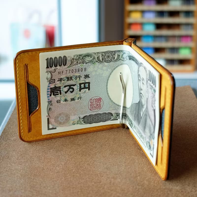 isni 雙色 鈔票夾/簡約短夾 牛皮 自由選配 マネークリップ