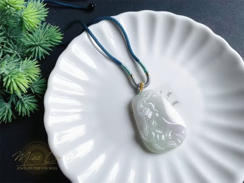 天然緬甸玉翡翠 荷韻生生不息 手工雕 翡翠 禮物 天然石 項鍊