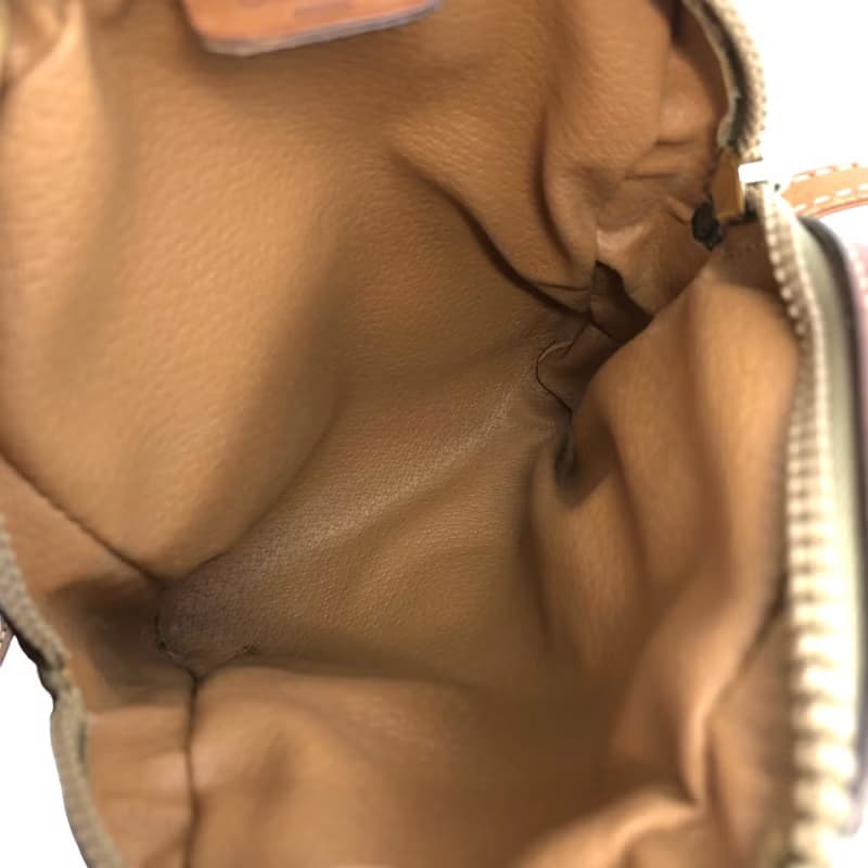 【 日本直送　名牌中古包 】CELINE セリーヌ マカダム ショルダーバッグ ブラウン ブラゾン型押し PVCレザー vintage vbjmjr