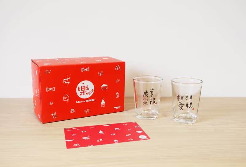 【Mao's 樂陶陶 x 何景窗】相親相愛幸福成家玻璃杯禮盒組