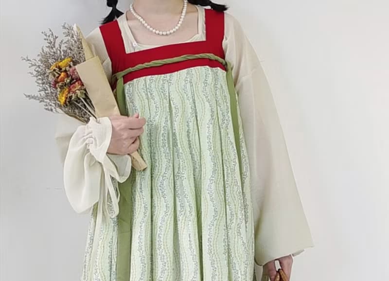 【唐制漢服】一片式背帶齊胸裙/圓領內搭/背帶裙