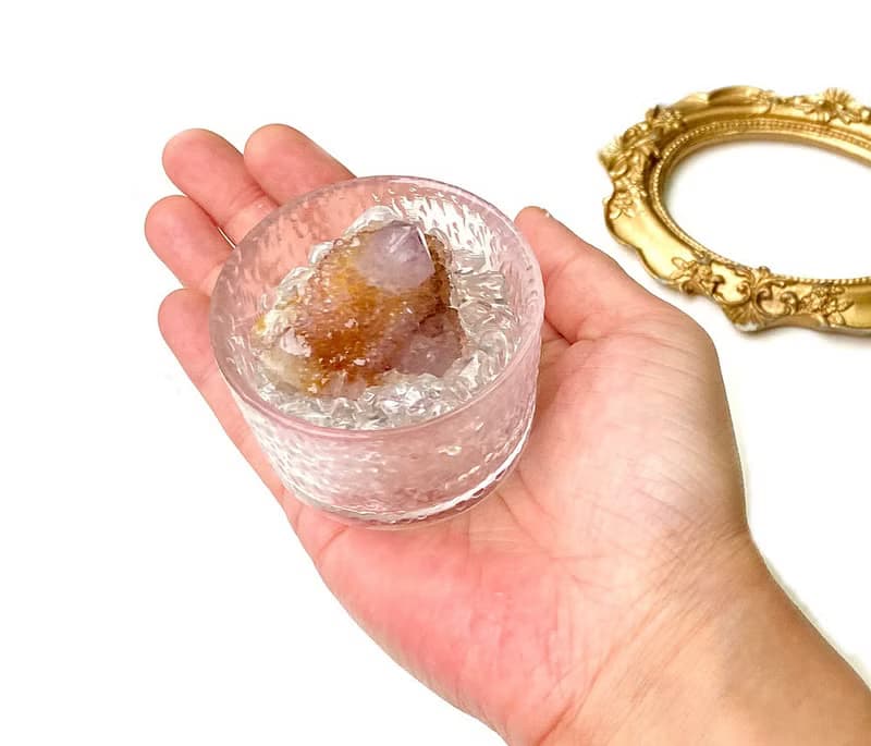 天然療癒小仙人掌紫水晶x天然水晶消磁石凈化充電消磁套組