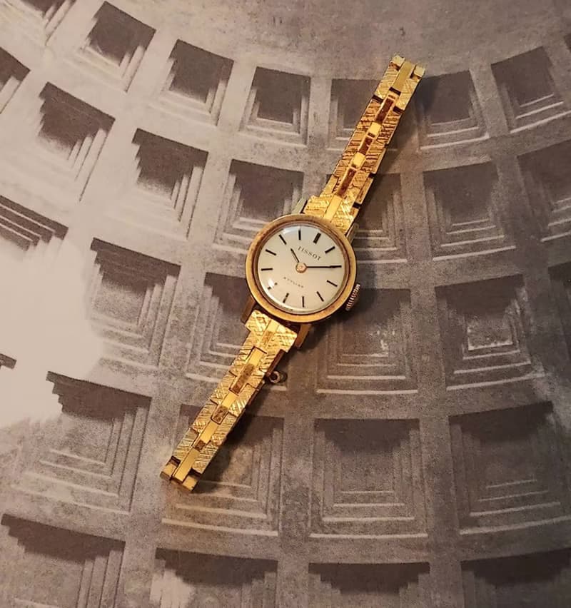瑞士 天梭 Tissot 手動上鍊 銅胎 簡約金色 女用古董錶 機械錶