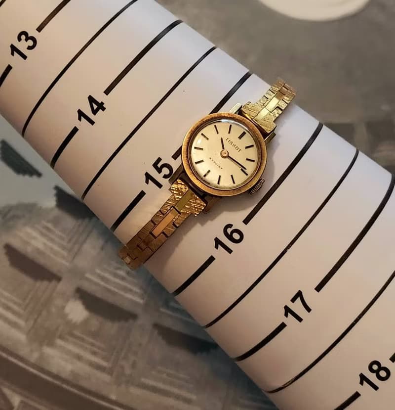 瑞士 天梭 Tissot 手動上鍊 銅胎 簡約金色 女用古董錶 機械錶