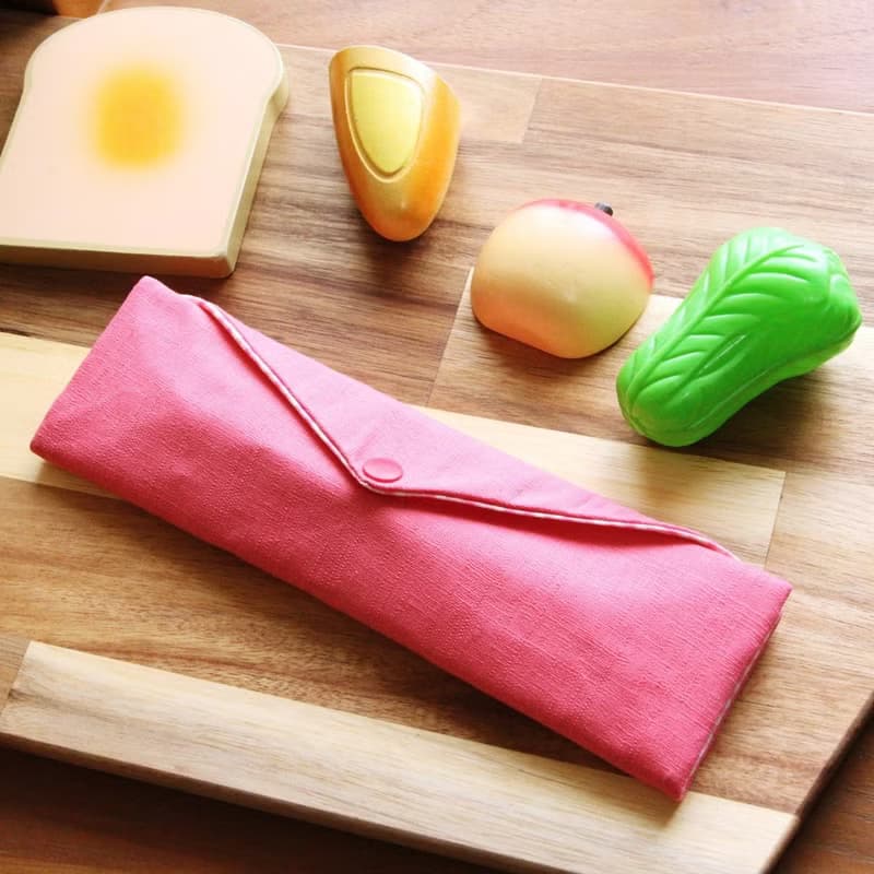 文青風環保筷袋 ~浪漫粉 收納包.環保筷袋.手作餐具袋