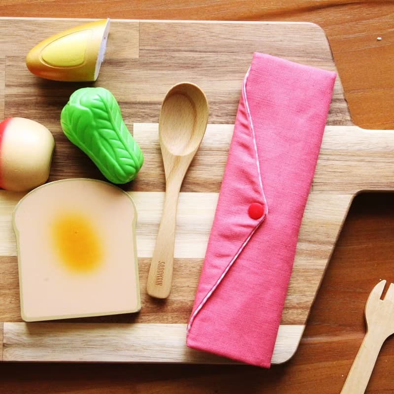 文青風環保筷袋 ~浪漫粉 收納包.環保筷袋.手作餐具袋