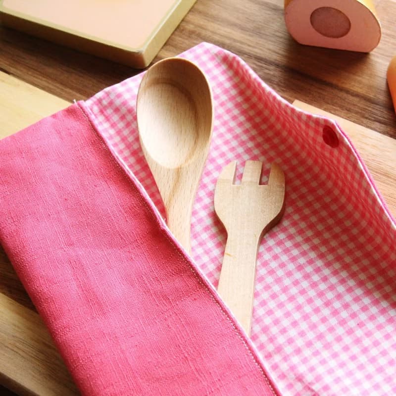 文青風環保筷袋 ~浪漫粉 收納包.環保筷袋.手作餐具袋