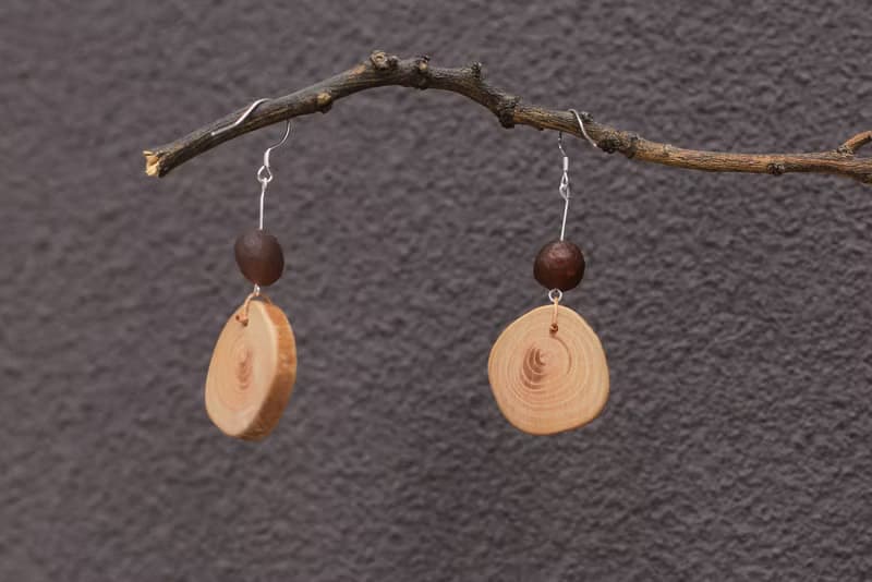 壹染指手作 | 茶樹耳飾 戈壁瑪瑙 純銀耳鉤 | 文藝 自然