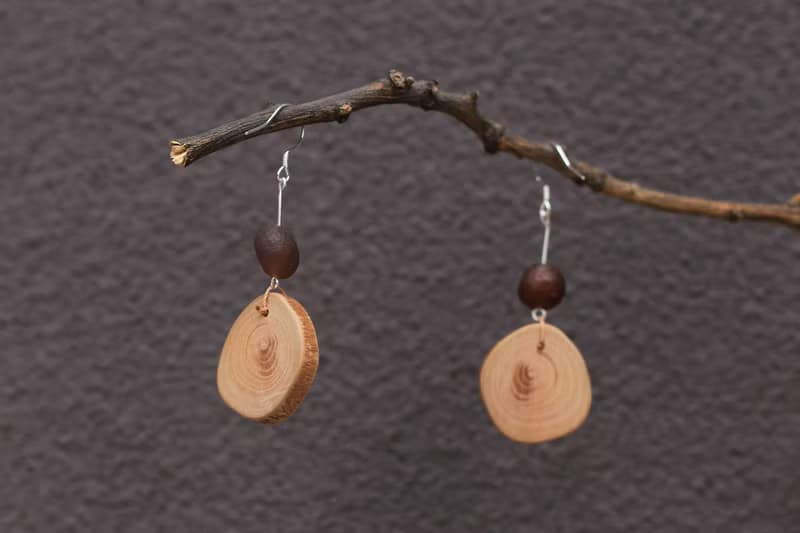 壹染指手作 | 茶樹耳飾 戈壁瑪瑙 純銀耳鉤 | 文藝 自然