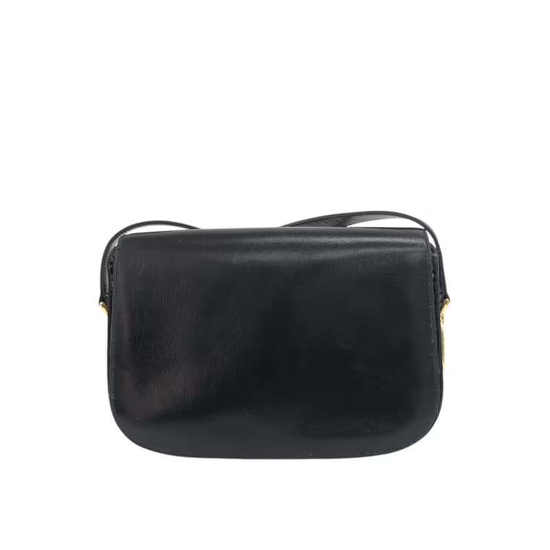 【 日本直送　名牌中古包 】CELINE セリーヌ ショルダーバッグ ブラック ブラゾン レザー vintage ヴィンテージ オールド fxkh5k