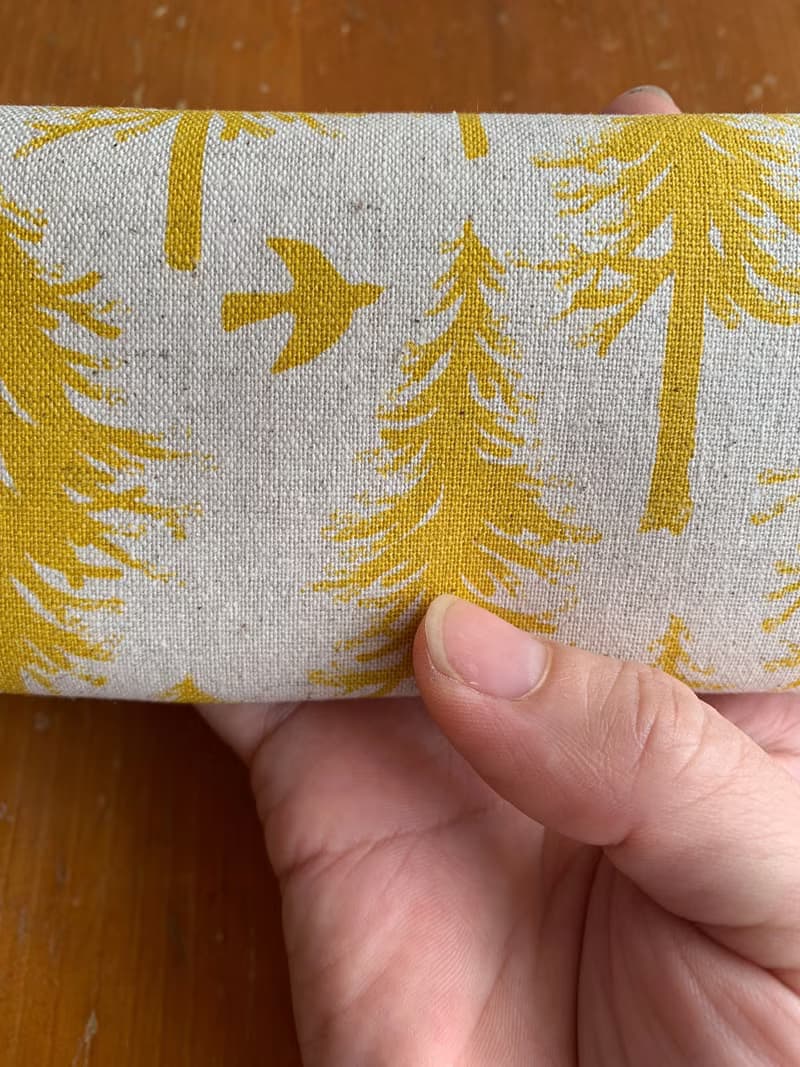 文青風環保筷袋  植樹 黃  手作餐具袋.交換禮物.