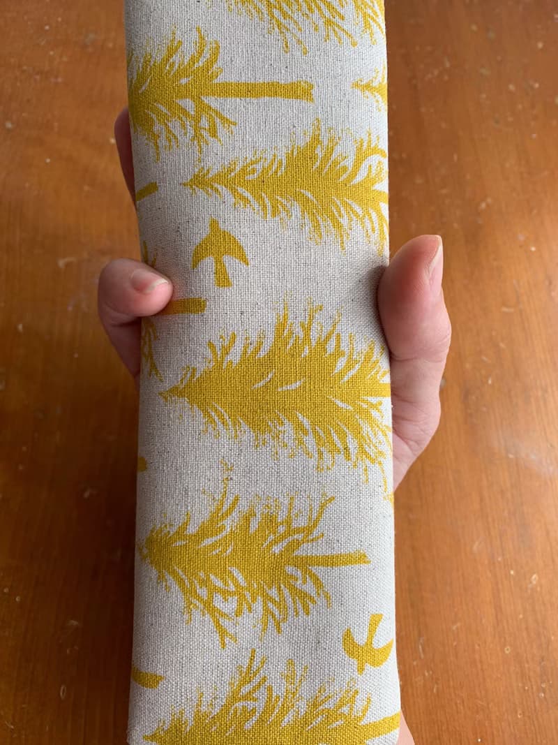 文青風環保筷袋  植樹 黃  手作餐具袋.交換禮物.