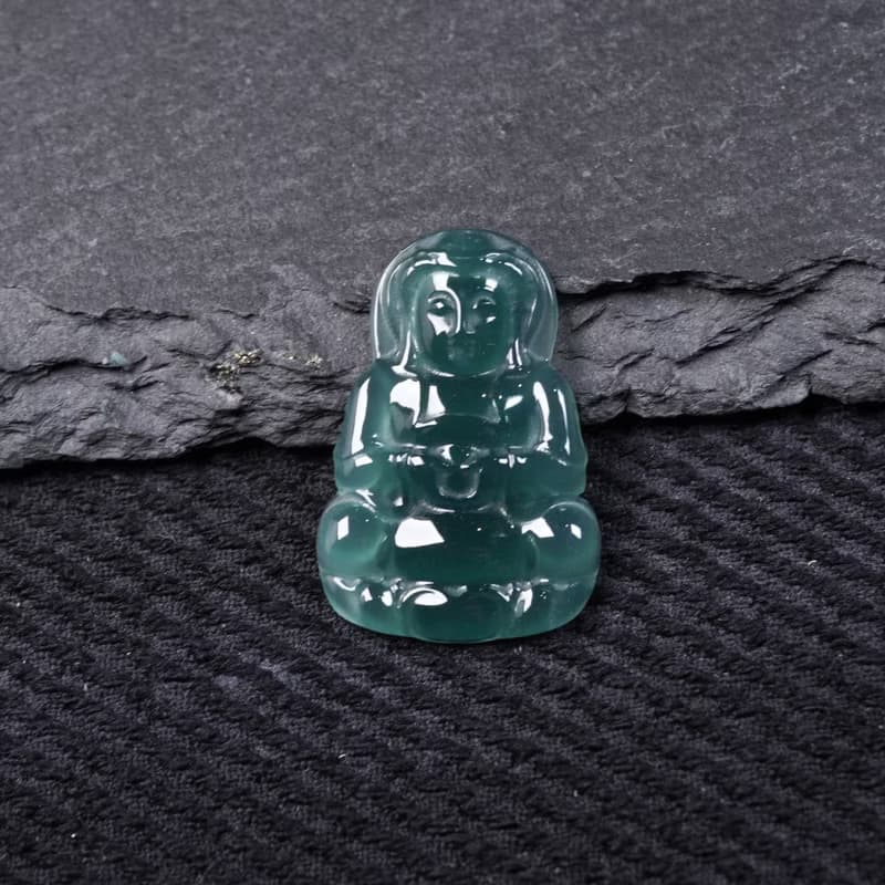 冰種藍水翡翠觀音菩薩項鍊 | 天然翡翠A貨 | 送禮