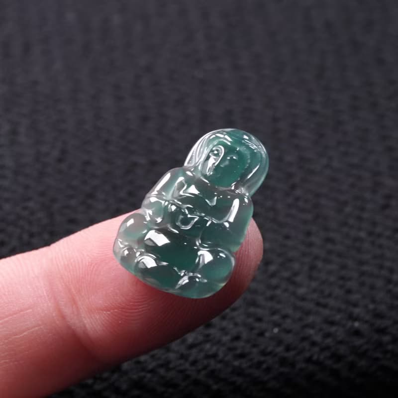 冰種藍水翡翠觀音菩薩項鍊 | 天然翡翠A貨 | 送禮