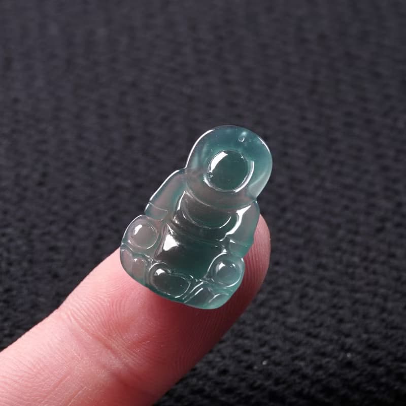 冰種藍水翡翠觀音菩薩項鍊 | 天然翡翠A貨 | 送禮