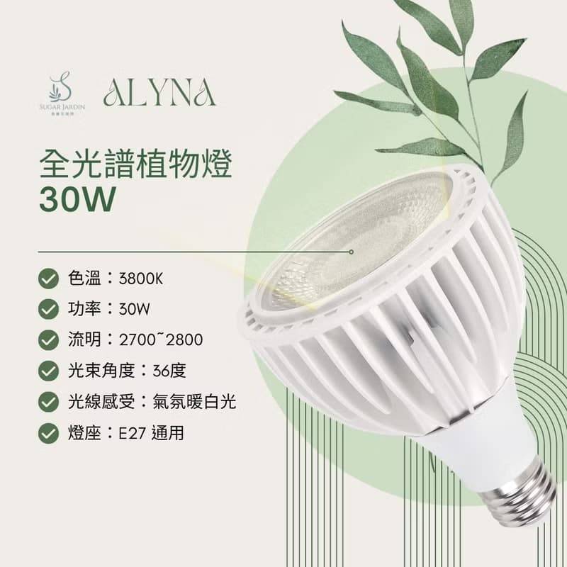 Alyna植物燈禮盒組/全光譜植物生長燈/植物燈泡