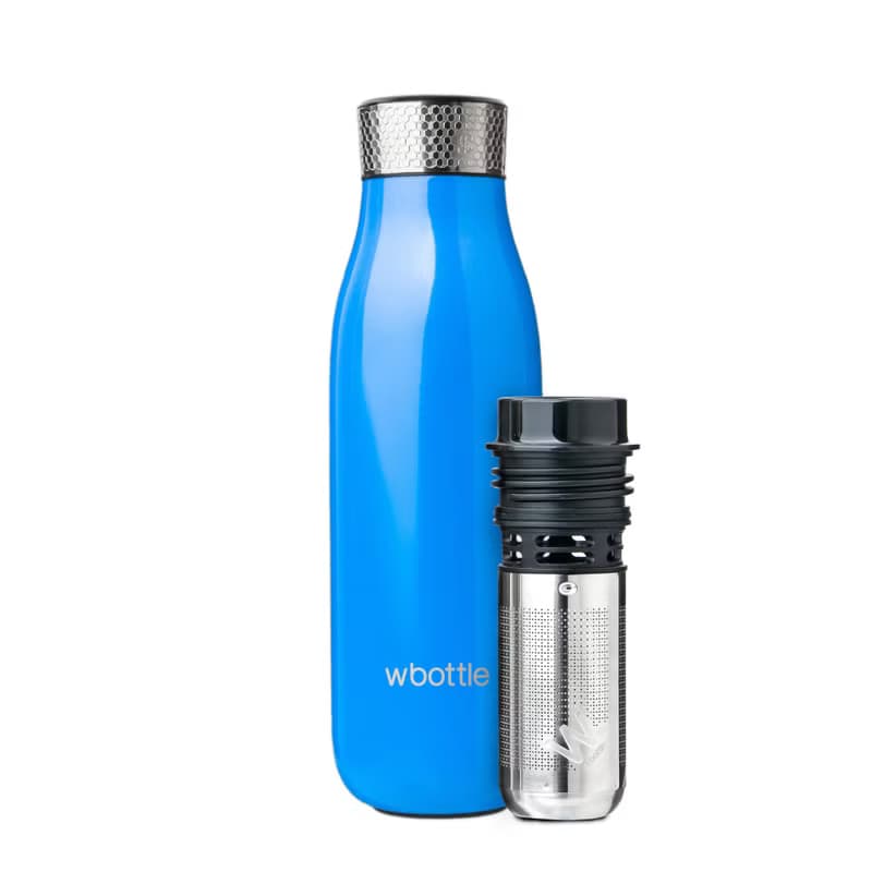 01LIV x wbottle 500ml不銹鋼雙層真空茶滤防漏保溫瓶環保杯藍色