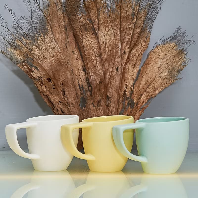 【3,co】海洋斜月濃縮杯(三色組) - 白+黃+綠