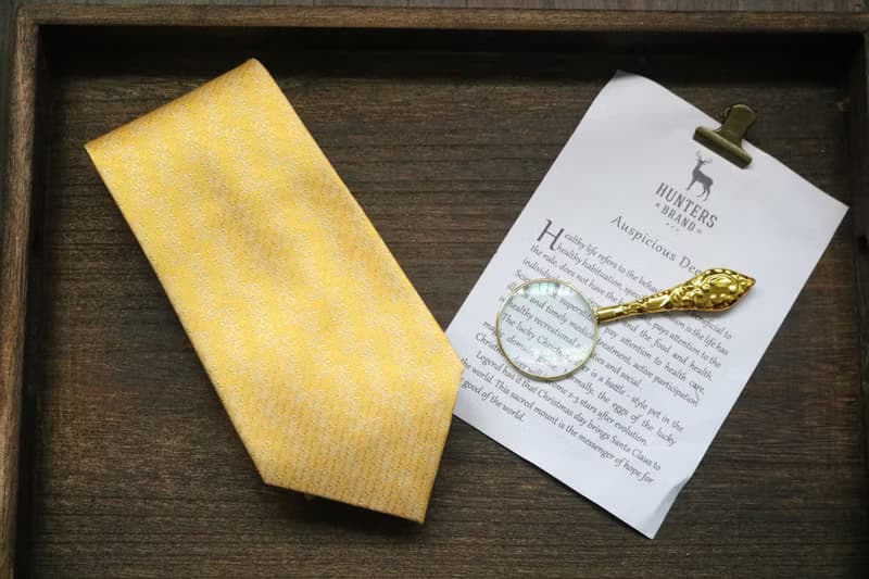 真絲商務系列領帶黃色藤蔓簡約精英necktie