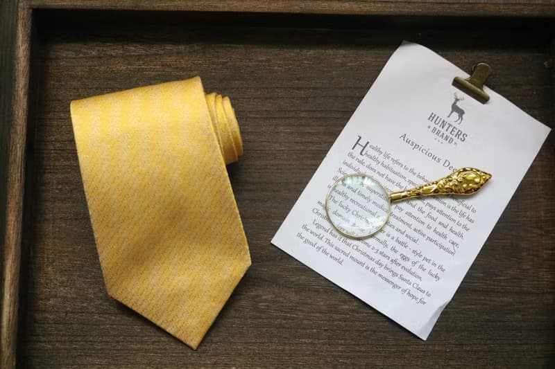 真絲商務系列領帶黃色藤蔓簡約精英necktie