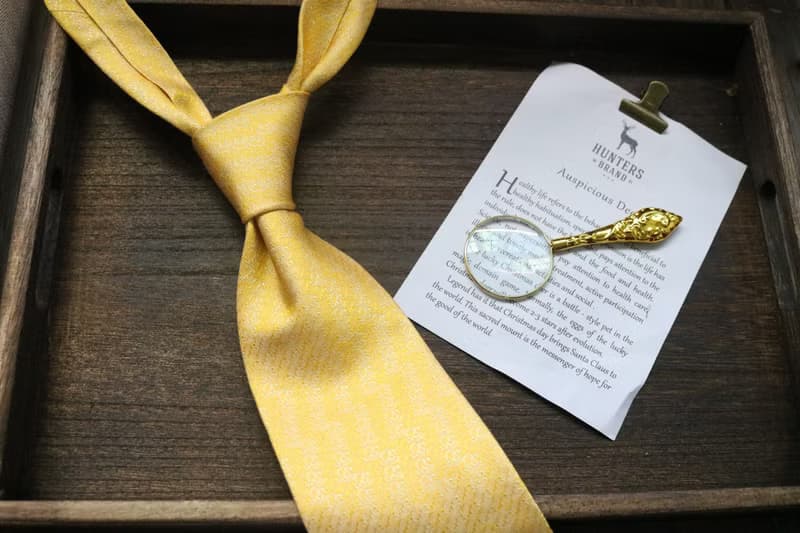 真絲商務系列領帶黃色藤蔓簡約精英necktie