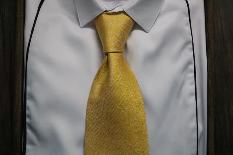 真絲商務系列領帶黃色藤蔓簡約精英necktie