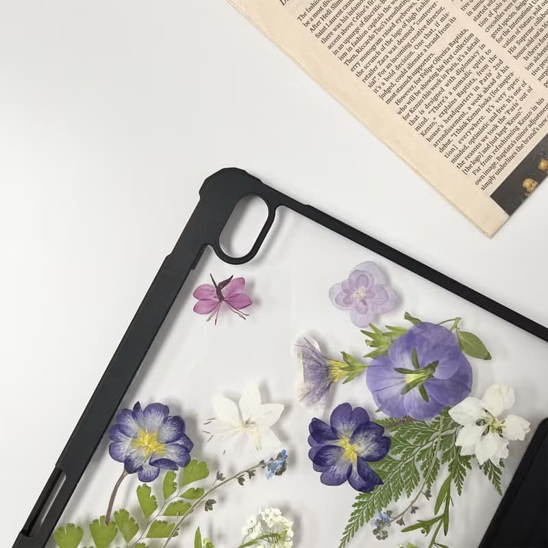 紫色守候手工押花iPad殼 iPad Air 11寸 13寸 iPad Pro 11寸 13寸