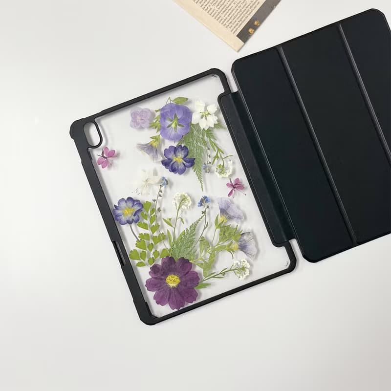 紫色守候手工押花iPad殼 iPad Air 11寸 13寸 iPad Pro 11寸 13寸