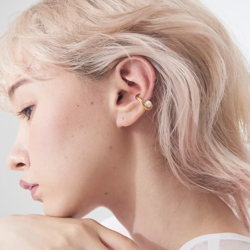 Waveウェーブ パールイヤーカフ (Silver)