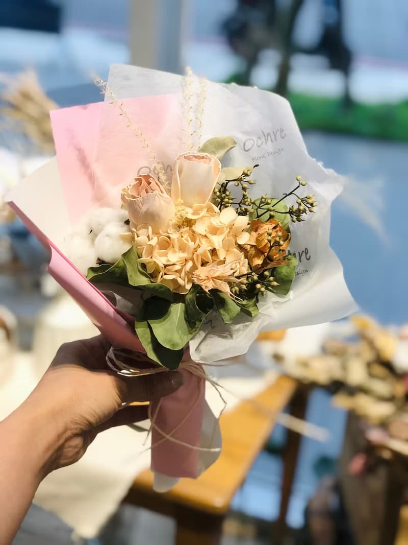 Ochre 各式花束-中型-藍色系-乾燥 韓式 畢業 情人 生日花束