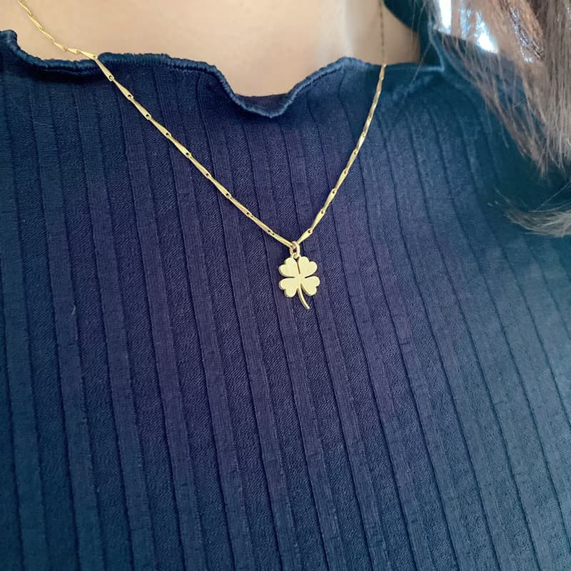 金色幸運草- 幸運草黃銅項鍊