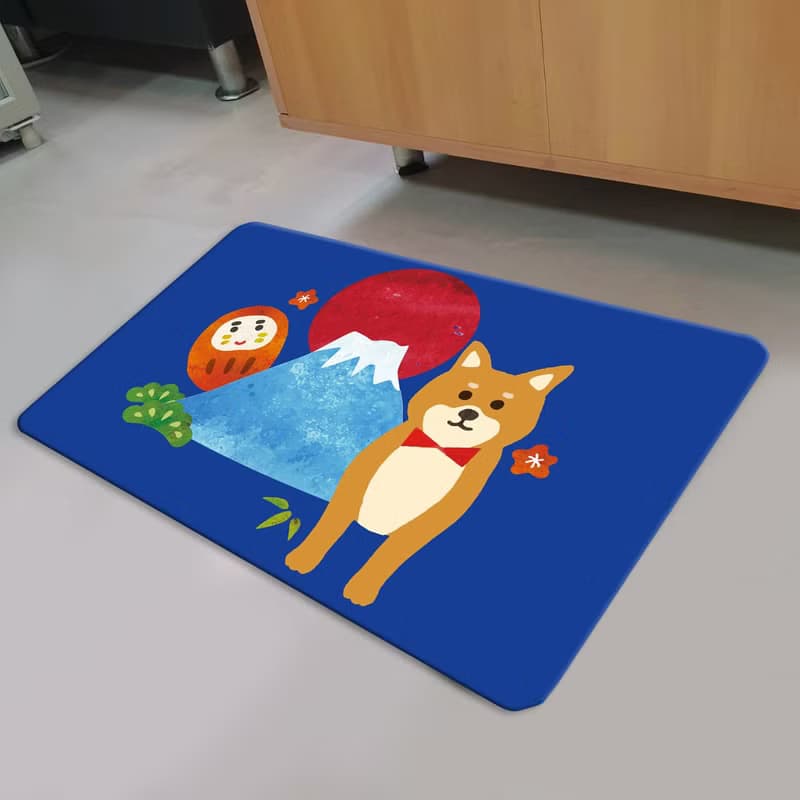 加厚仿羊絨 地毯 柴犬
