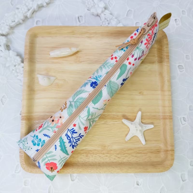 韓國自然森林風防水布拉鍊立體餐具袋