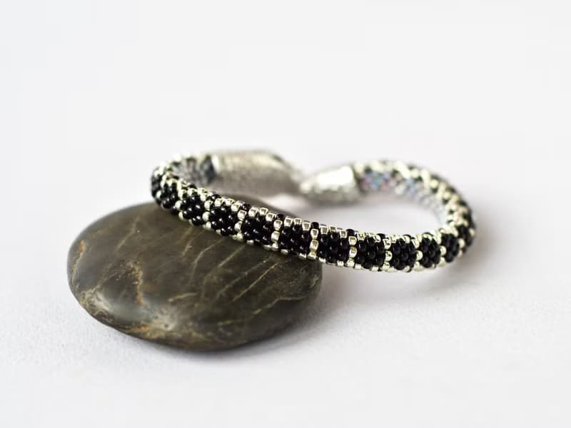 Snake bracelet, Ouroboros, Unisex bracelet, Beaded bracelet, Mothers day gift
