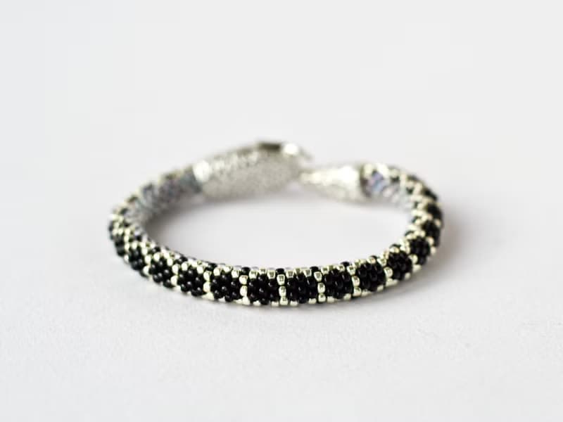 Snake bracelet, Ouroboros, Unisex bracelet, Beaded bracelet, Mothers day gift