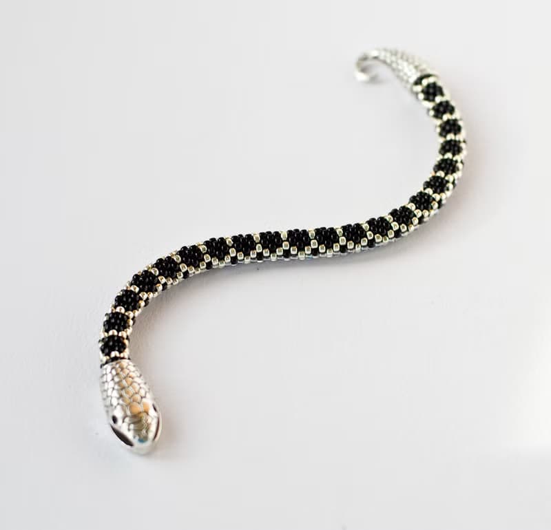 Snake bracelet, Ouroboros, Unisex bracelet, Beaded bracelet, Mothers day gift