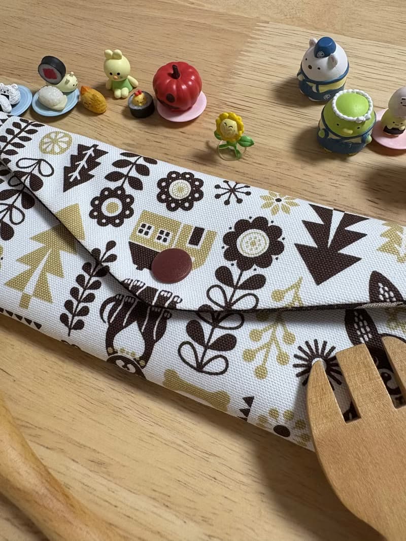 文青風環保純棉筷袋 就愛兔兔 原胚白 厚實手感 童心 優質 日本