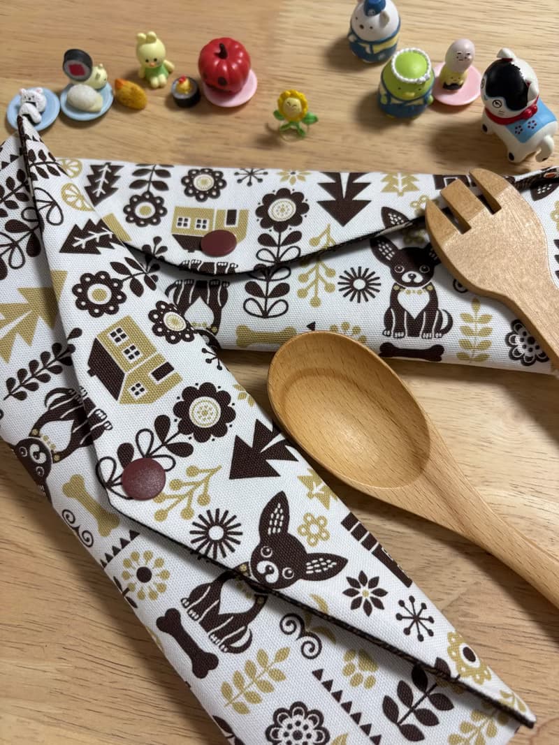 文青風環保純棉筷袋 就愛兔兔 原胚白 厚實手感 童心 優質 日本