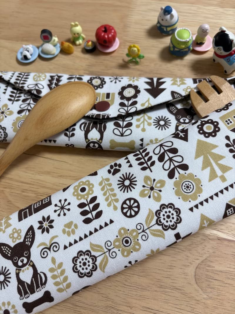 文青風環保純棉筷袋 就愛兔兔 原胚白 厚實手感 童心 優質 日本