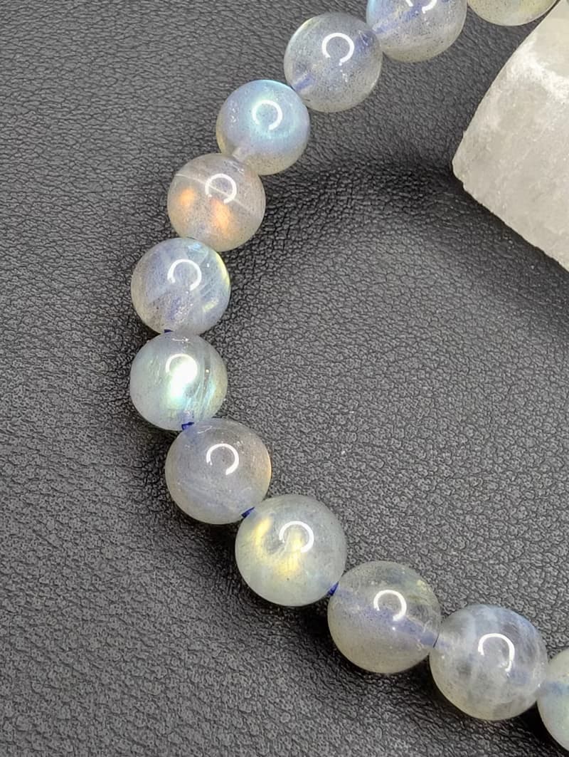 彩光 拉長石 灰月光石 8mm 手串 手鍊 天然水晶 水晶手鍊