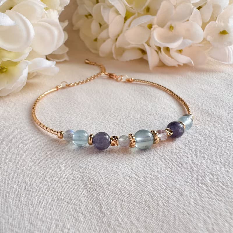 海藍寶 藍螢石 血滴堇青 拉長石 | 清晰思維 促進平靜 | 手鍊手環