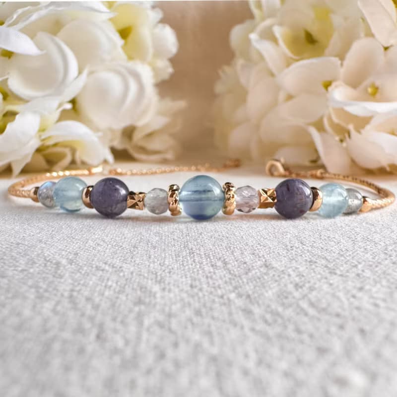 海藍寶 藍螢石 血滴堇青 拉長石 | 清晰思維 促進平靜 | 手鍊手環