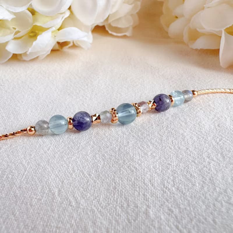 海藍寶 藍螢石 血滴堇青 拉長石 | 清晰思維 促進平靜 | 手鍊手環